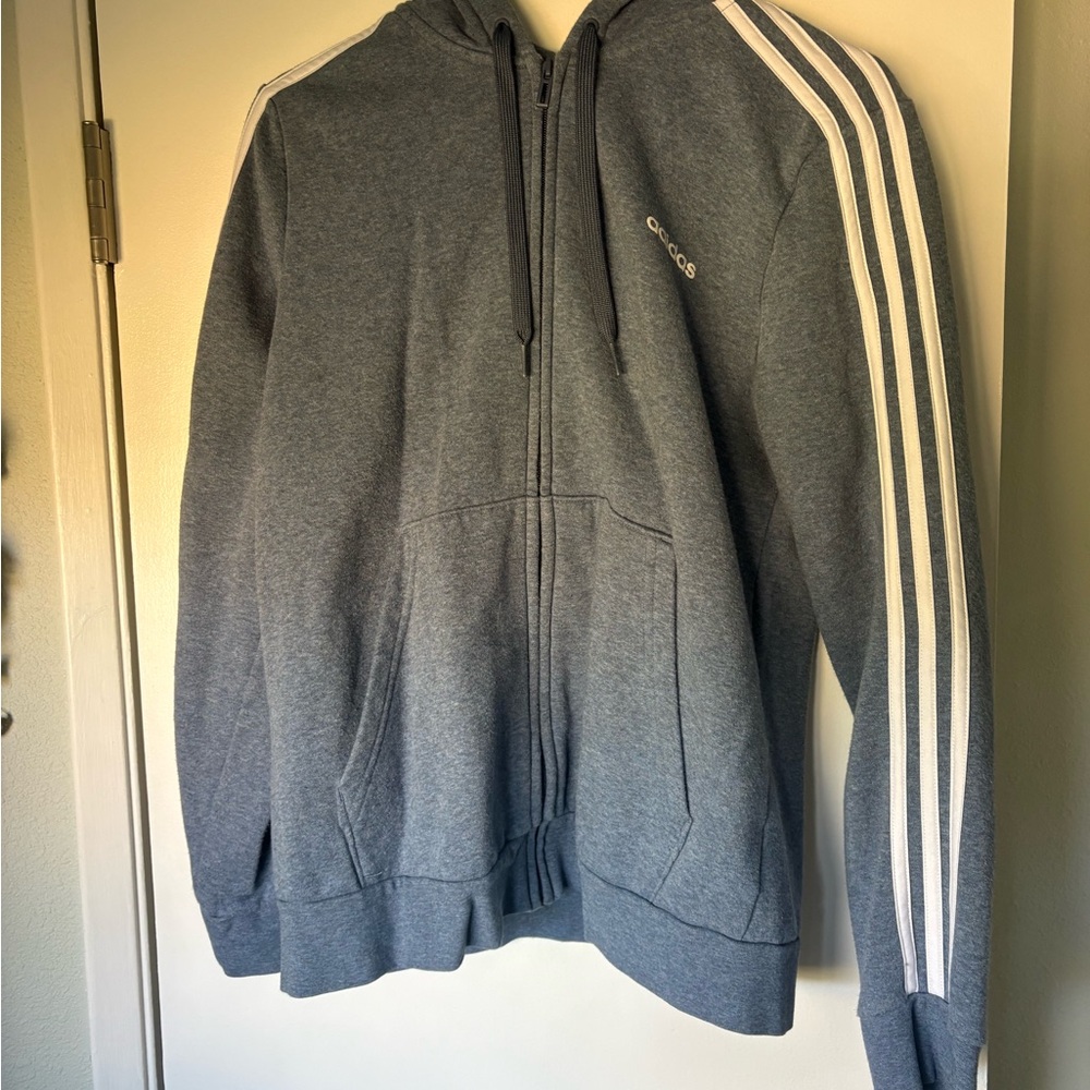 Adidas Blue Hoodie with White Lining